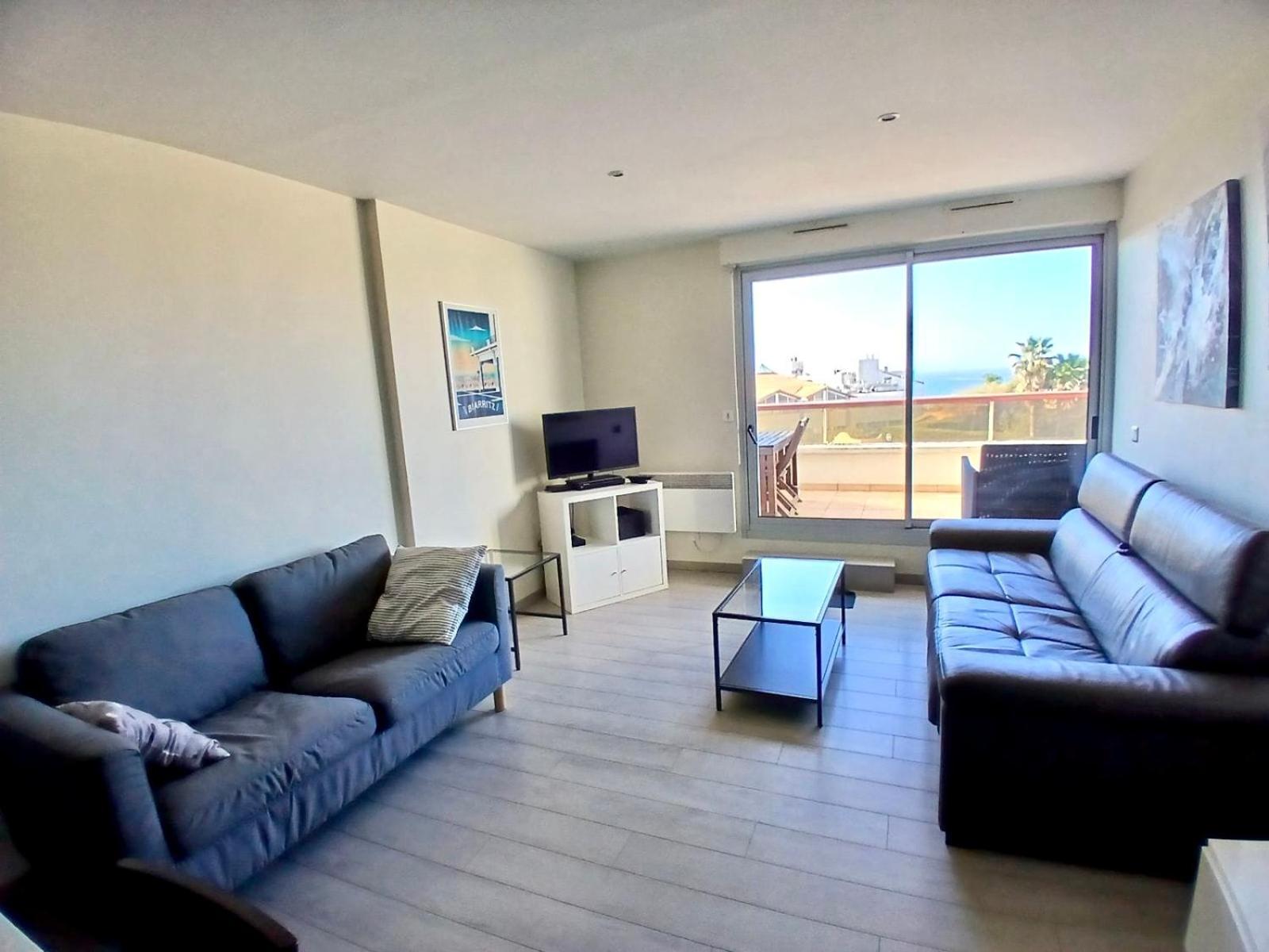 Vue sur mer et plage de Marbella Biarritz Extérieur photo